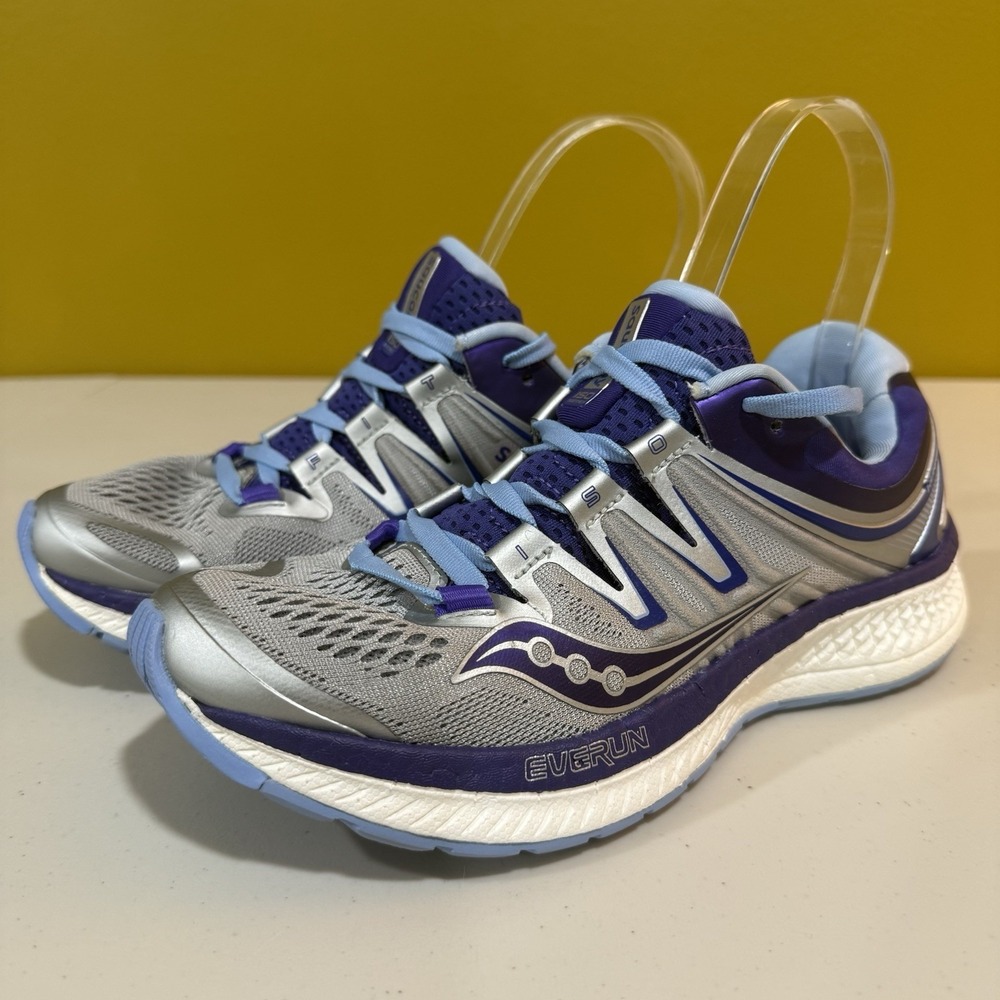 Saucony Hurricane ISO EVERUN Women's Running Shoes Gray Purple size 6 S10411-1